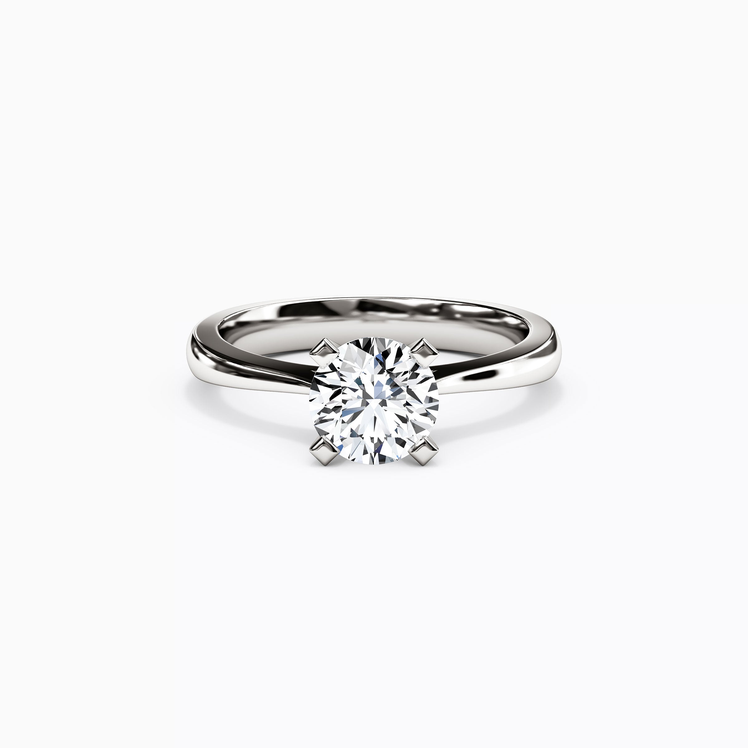 6 Prong Moissanite Diamond Ring, Simple Solitaire Ring - Shraddha Shree Gems
